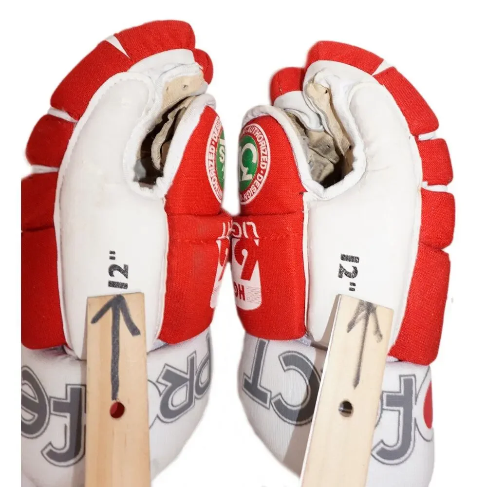 Vintage Profect HG66 Hockey Gloves Red White - Modern Classic Fit - JR Large 12
